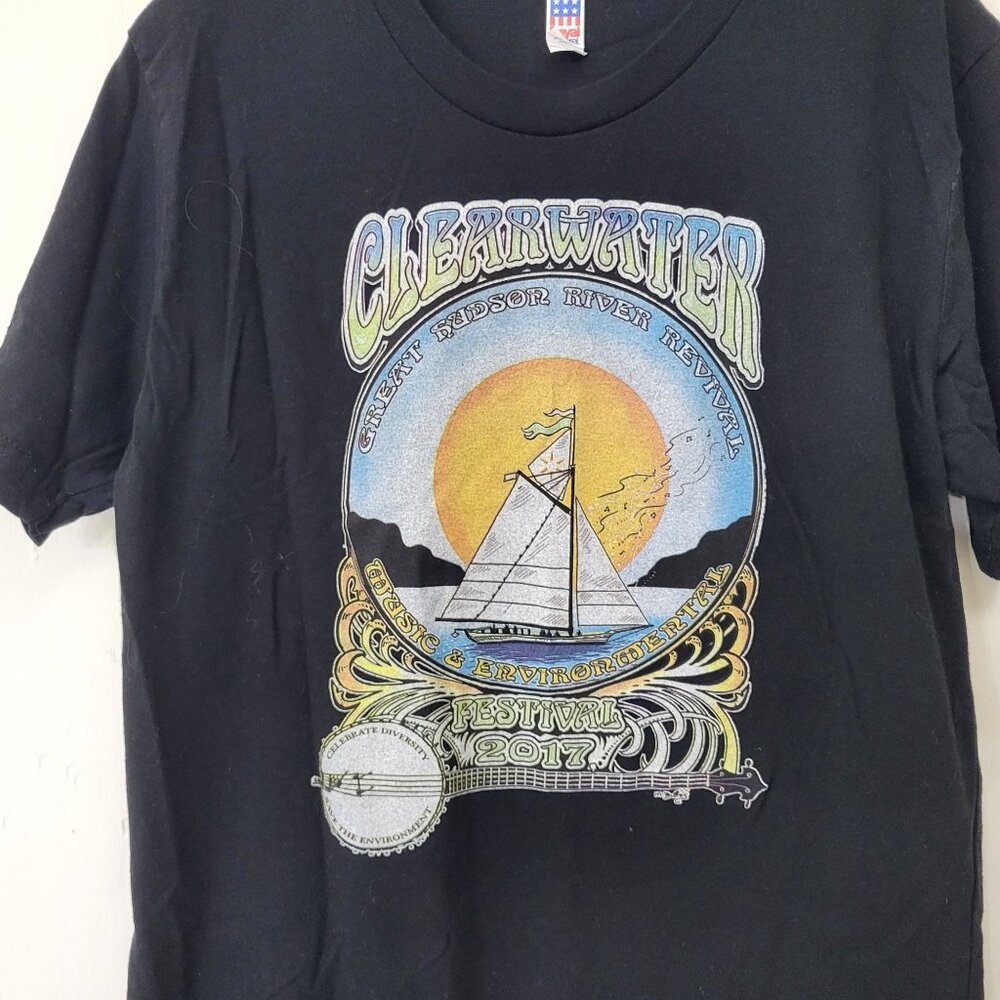 Clearwater Festival 2017 Stage Crew T-Shirt Black Royal Apparel M Cotton Blend U - Picture 3 of 4
